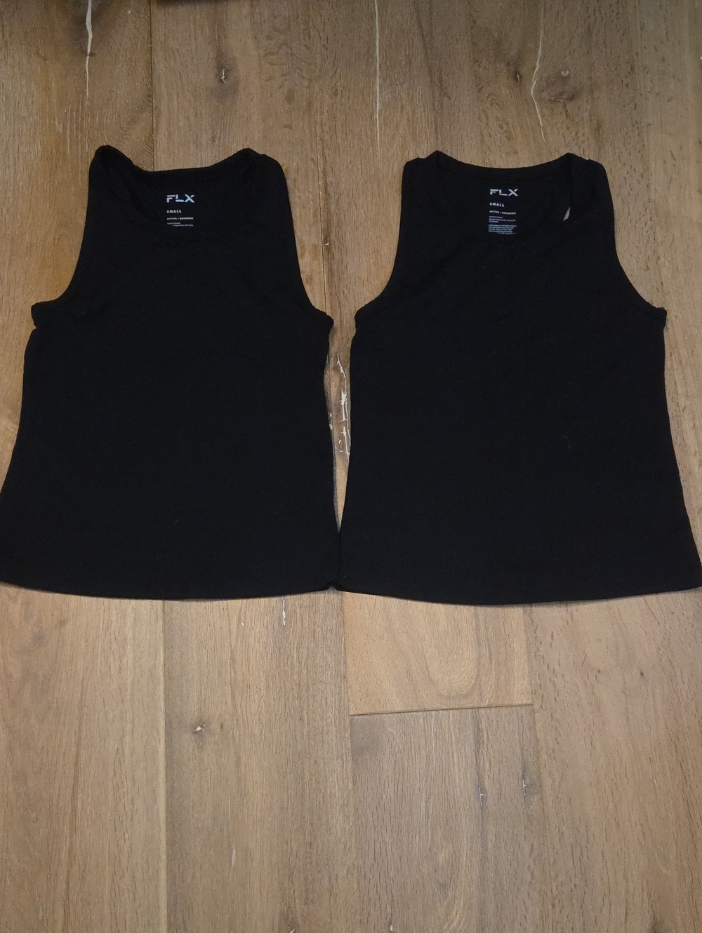 Lot Of 2 FLX Ribbed Black Athletic Racerback Tank Tops S